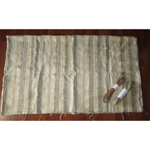 Tans and Gold Geometric Textured Upholstery Fabric ~ 2.9 metres - Picture 2 of 15